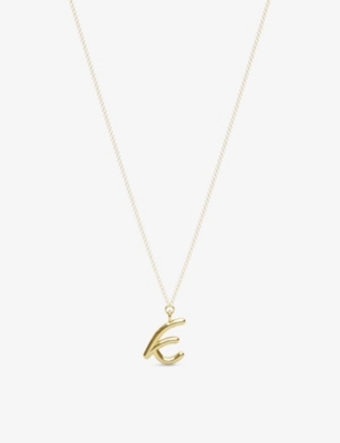 THE ALKEMISTRY THE ALKEMISTRY WOMENS 18CT YELLOW GOLD LOVE LETTER K INITIAL 18CT YELLOW-GOLD PENDANT NECKLACE,51774807