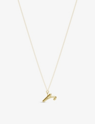 Shop The Alkemistry Women's 18ct Yellow Gold Love Letter R Initial 18ct Yellow-gold Pendant Necklace