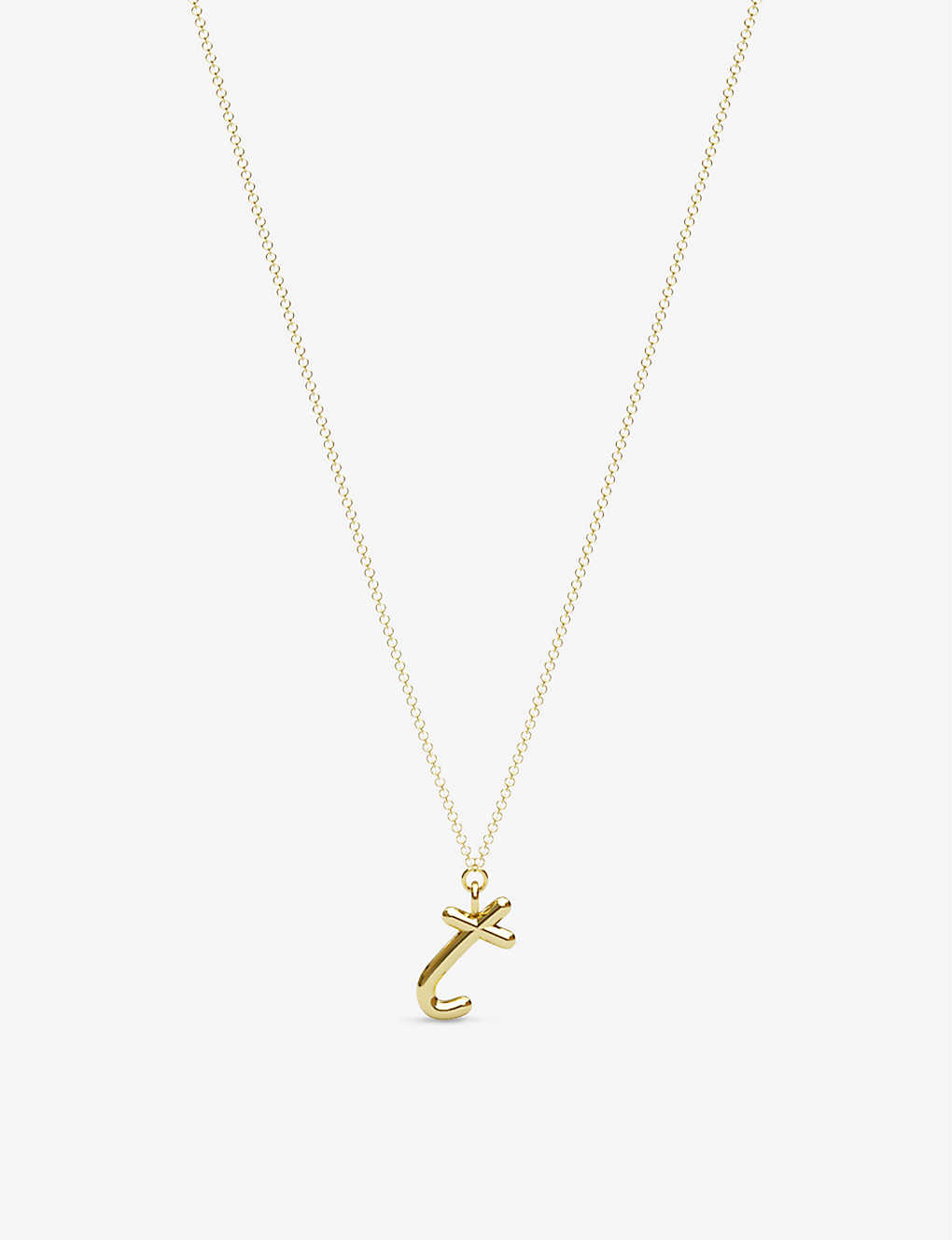 Shop The Alkemistry Women's 18ct Yellow Gold Love Letter T Initial 18ct Yellow-gold Pendant Necklace