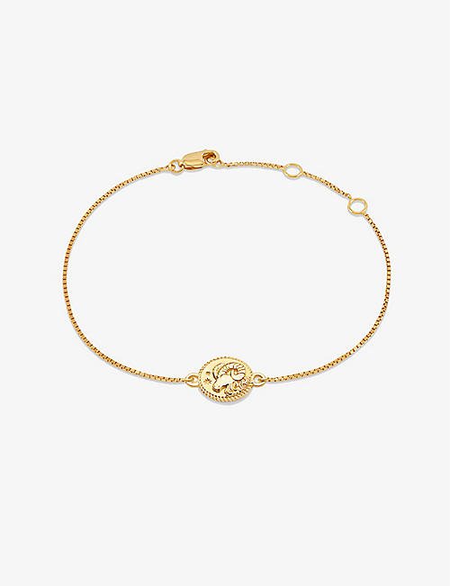 RACHEL JACKSON: Zodiac Coin Aries 22ct yellow gold-plated sterling-silver bracelet