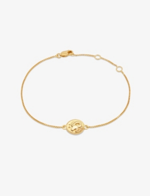Rachel Jackson Zodiac Coin Aries 22ct Yellow Gold-plated Sterling-silver Bracelet