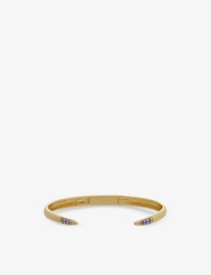 Rachel Jackson Birthstone February 22ct Gold-plated Sterling-silver And Amethyst Bangle