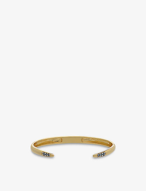 RACHEL JACKSON: Birthstone September 22ct gold-plated sterling-silver and sapphire bangle