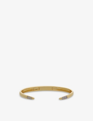 RACHEL JACKSON: Birthstone December 22ct gold-plated sterling-silver and tanzanite bangle