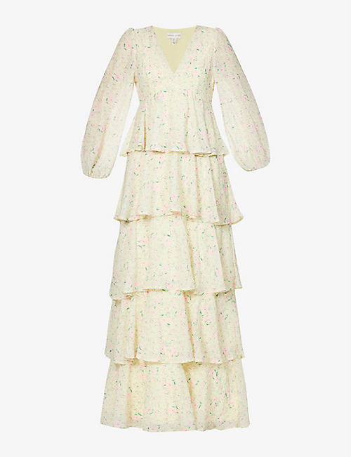 PRETTY LAVISH: Ashton floral-print woven maxi dress