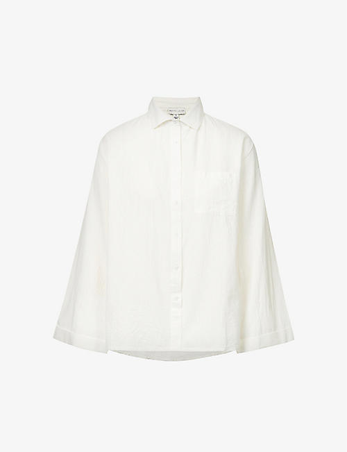 PRETTY LAVISH: Belle wide-sleeve cotton and linen shirt