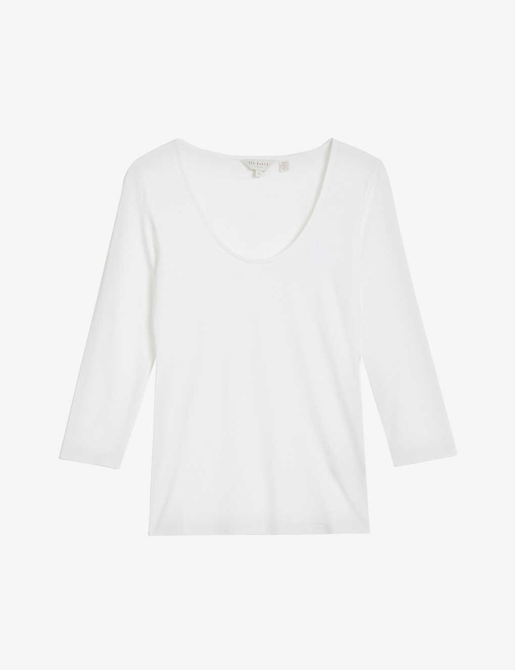 Ted Baker Carsha Logo-embroidered Stretch-woven Top In White
