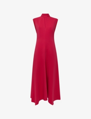Reiss Womens Bright Pink Livvy A-line Stretch-crepe Midi Dress | ModeSens