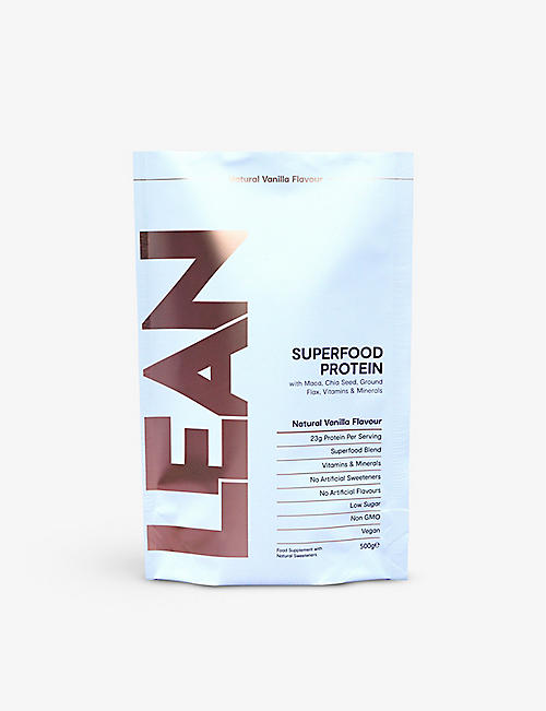 LEAN: Superfood vegan protein powder natural vanilla flavour 500g