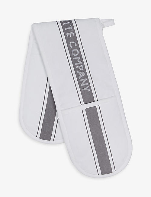 THE WHITE COMPANY: Logo-print cotton double oven glove 88cm