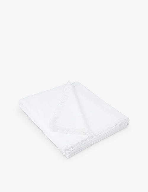 THE WHITE COMPANY: Camber frayed-edge cotton tablecloth 140cm x 230cm