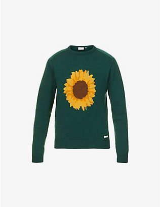 FORET: Flower graphic-print recycled wool and recycled polyester-blend sweatshirt