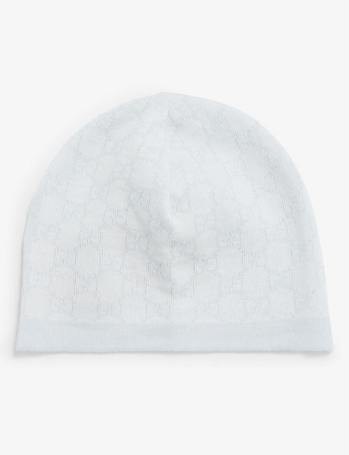 GUCCI: Monogram-print wool beanie hat