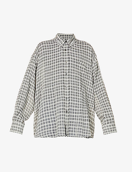 OUR LEGACY: Borrowed check cotton button-down shirt