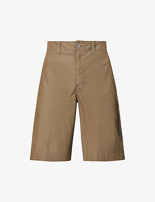 OUR LEGACY: Trekking grid-ripstop oversized-fit cotton-blend shorts