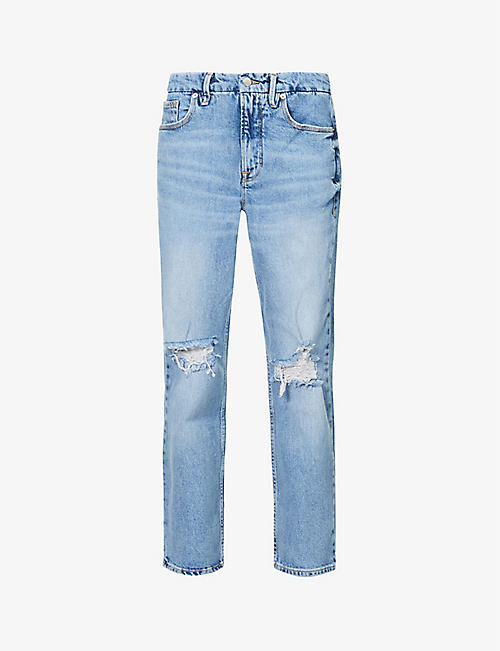 GOOD AMERICAN: Good 90s Icon straight-leg mid-rise stretch-cotton jeans