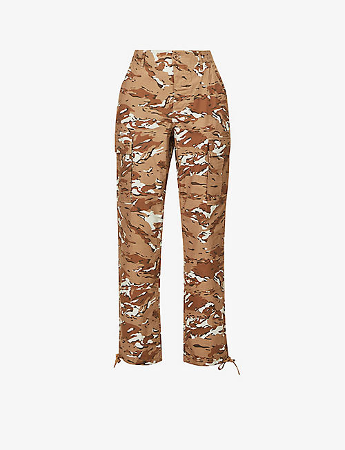 GOOD AMERICAN: Desert mid-rise stretch-cotton cargo trousers