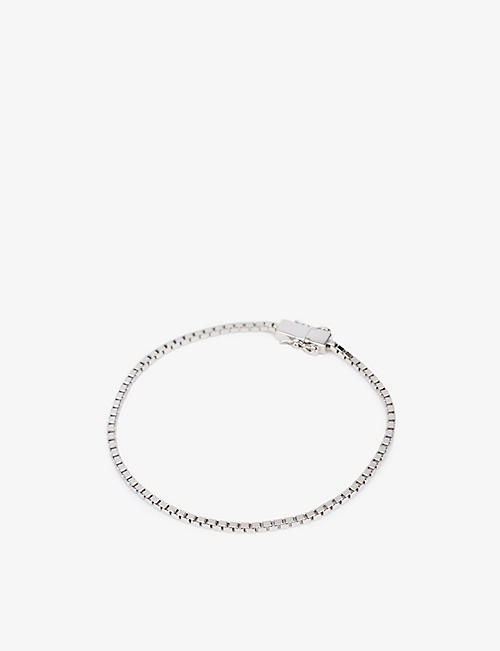 TOM WOOD: Square rhodium-plated sterling-silver bracelet