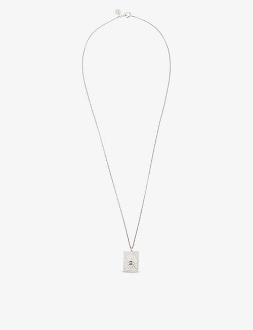 TOM WOOD: Tarot Sun rhodium-plated sterling-silver pendant necklace