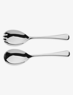 Arthur Price Vintage Polished Stainless-steel Serving Spoon And Fork Set In Stainless Steel