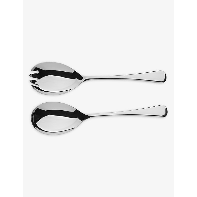 Arthur Price Vintage Polished Stainless-steel Serving Spoon And Fork Set In Stainless Steel