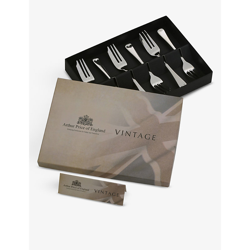 Shop Arthur Price Stainless Steel Vintage Polished Stainless-steel Pastry Forks Set Of Six