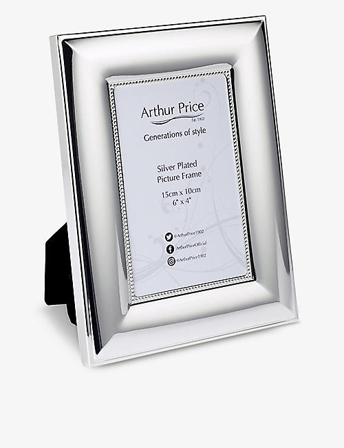 ARTHUR PRICE: Bead silver-plated photo frame 6” x 4”