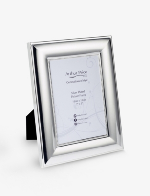 ARTHUR PRICE: Bead silver-plated photo frame 7x5in