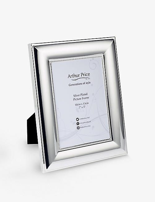 ARTHUR PRICE: Bead silver-plated photo frame 7" x 5"