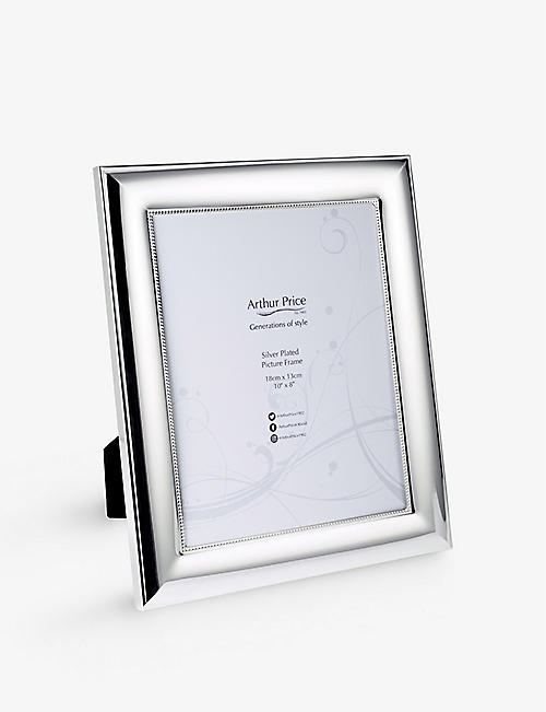 ARTHUR PRICE: "Bead silver-plated photo frame 10"" x 8"""