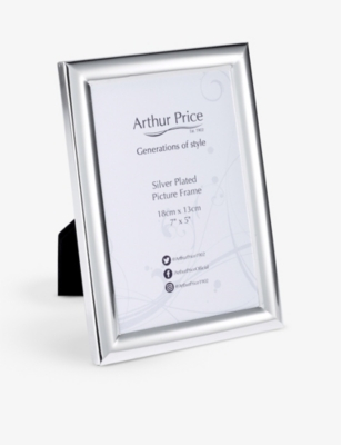 ARTHUR PRICE: Polished silver-plated photo frame 7x5in
