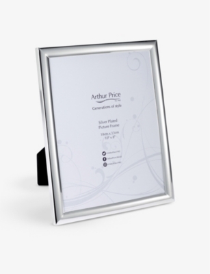 ARTHUR PRICE: Polished silver-plated photo frame 10x8in