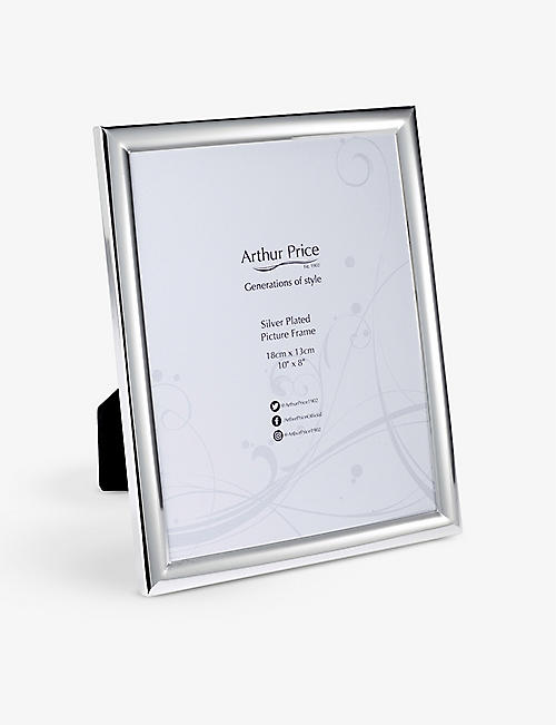 ARTHUR PRICE: Polished silver-plated photo frame 10" x 8"