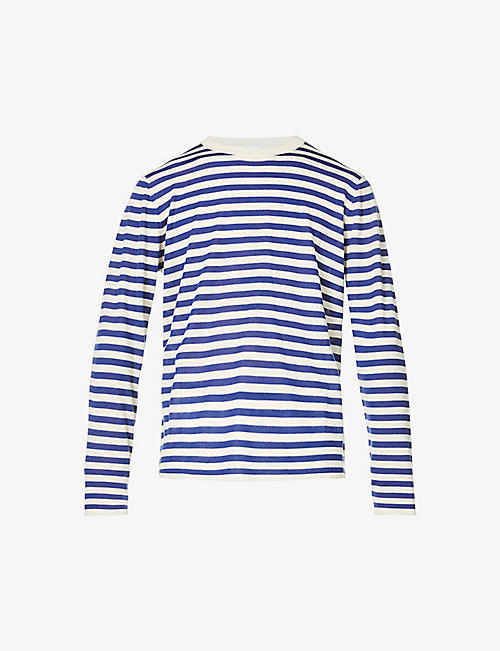 ASPESI: Striped relaxed-fit cashmere-knit jumper