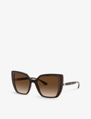 Dolce & Gabbana Dg6138 Square-frame Nylon Sunglasses In Brown