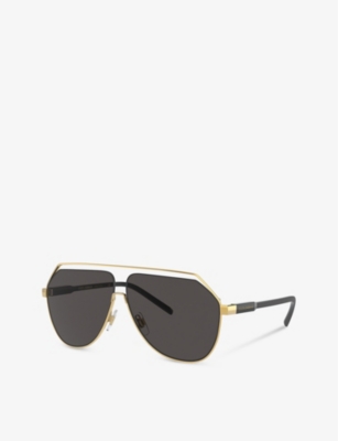 Shop Dolce & Gabbana Women's Gold Dg2266 Pilot-frame Metal Sunglasses