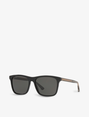 GUCCI: GC001659 rectangle-frame acetate sunglasses