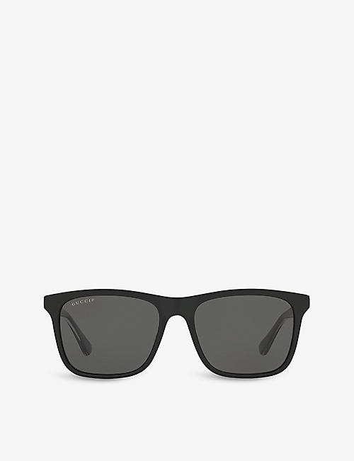 GUCCI: GC001659 rectangle-frame acetate sunglasses
