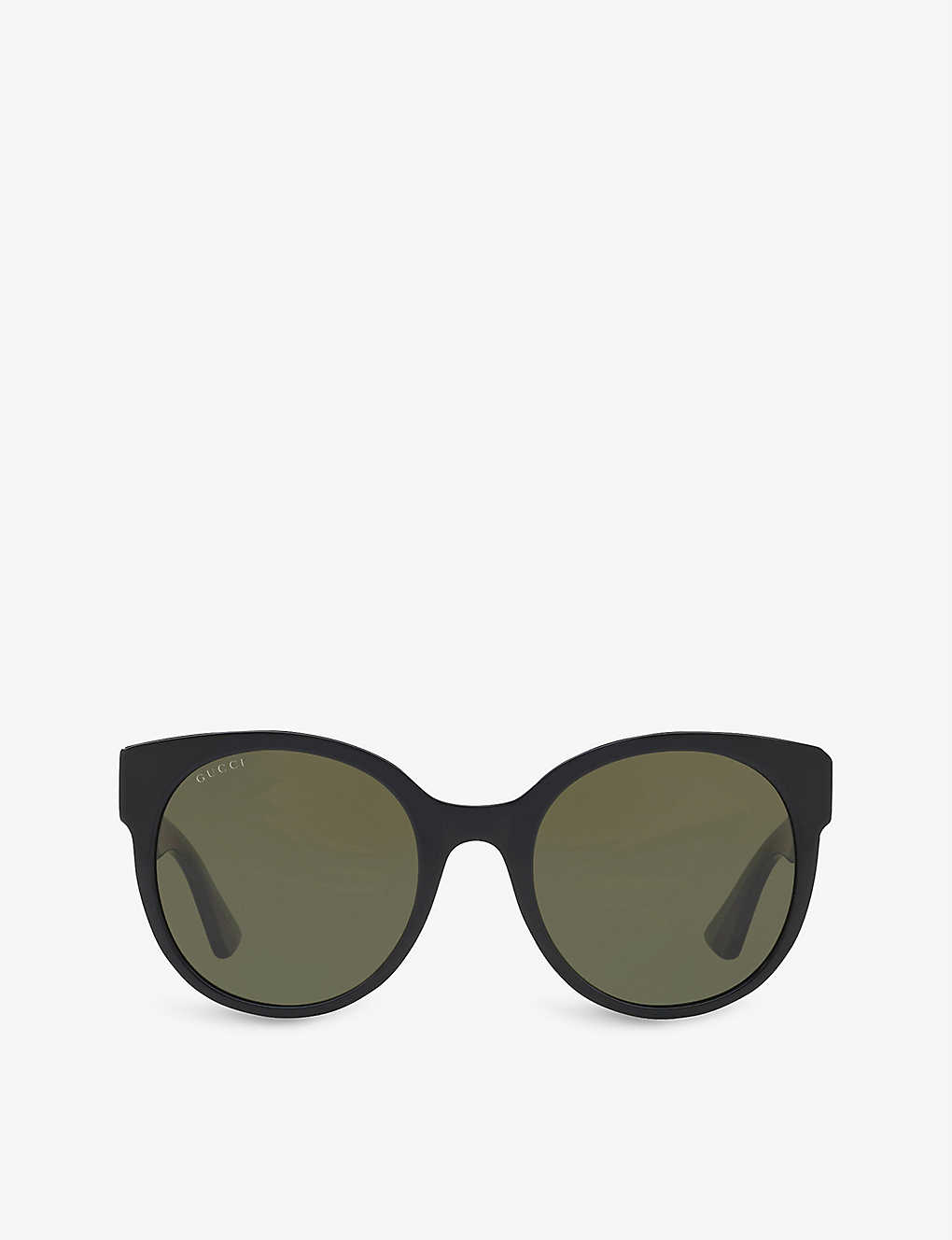 Shop Gucci Women's Black Gg0035sn Round-frame Acetate Sunglasses