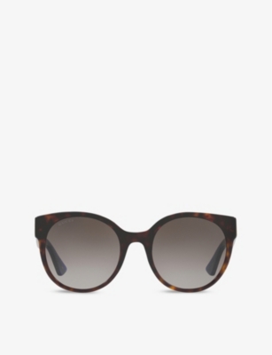 Gucci Womens Brown Gg0035sn Round-frame Acetate Sunglasses