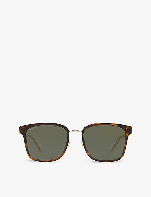 GUCCI: GG0563SKN rectangular-frame acetate sunglasses