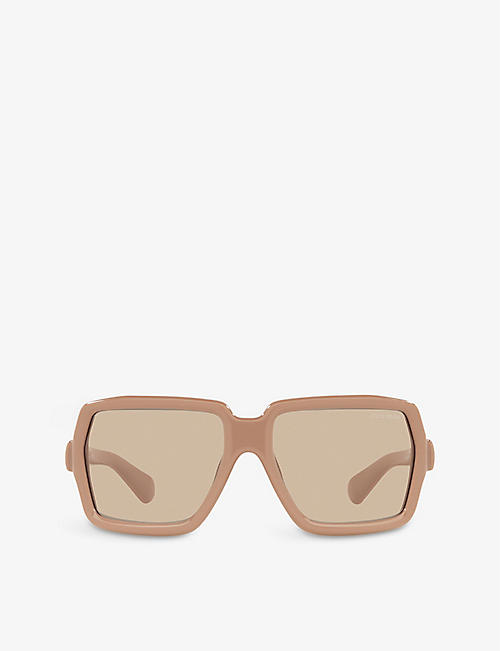MIU MIU: MU 06WS irregular-frame acetate sunglasses