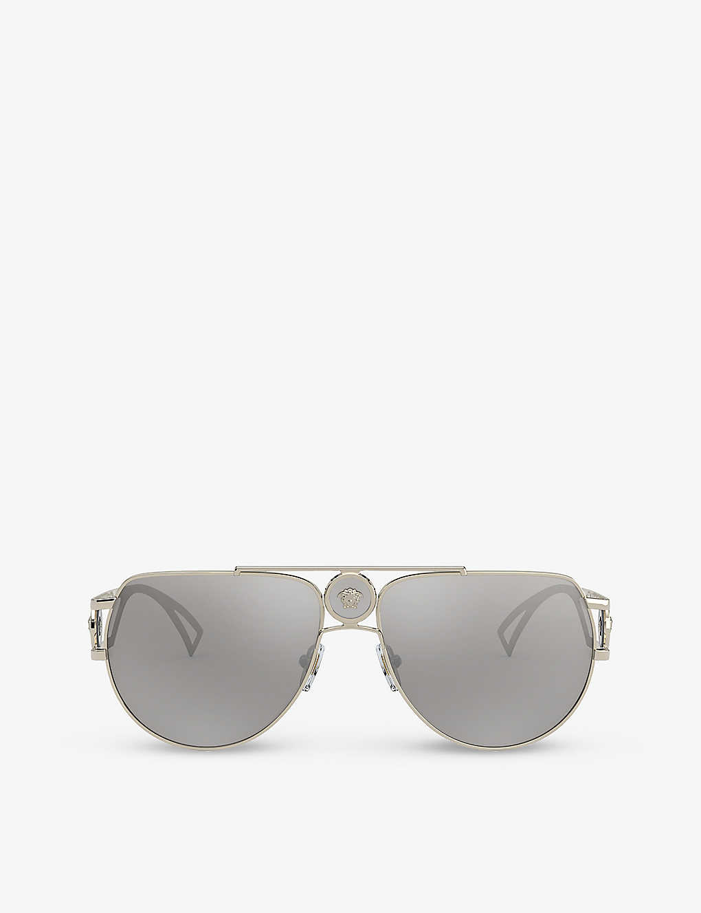 Versace Womens Gold Ve2225 Pilot-frame Metal Sunglasses