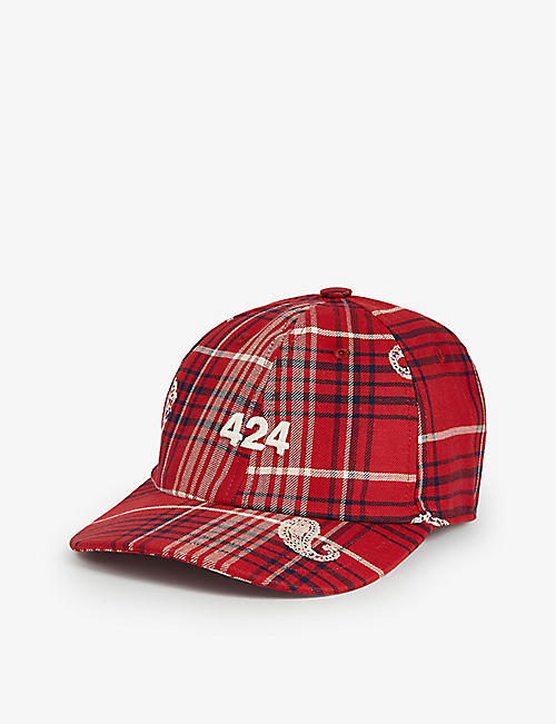 424: Logo-embroidered paisley-print cotton and linen hat