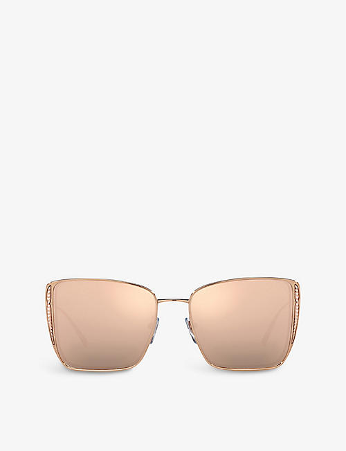 BVLGARI: BV6176 B.zero1 square-frame metal sunglasses