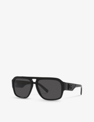 Dolce & Gabbana Dg4403 Pilot-frame Acetate Sunglasses In Black