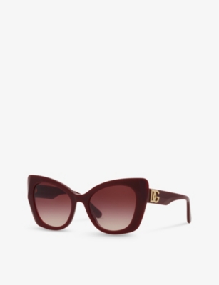 Shop Dolce & Gabbana Women's Red Dg4405 Butterfly-frame Acetate Sunglasses