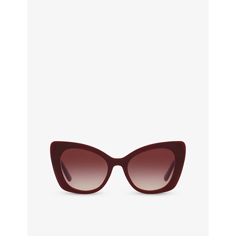 Dolce & Gabbana Dg4405 Butterfly-frame Acetate Sunglasses In Red