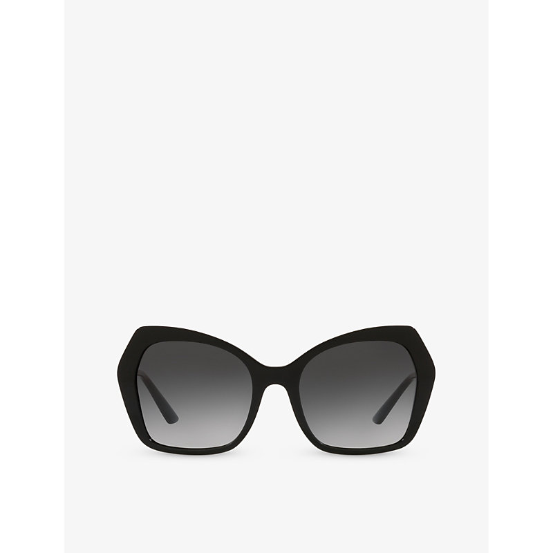 Shop Dolce & Gabbana Women's Black Dg4399 Butterfly-frame Acetate Sunglasses