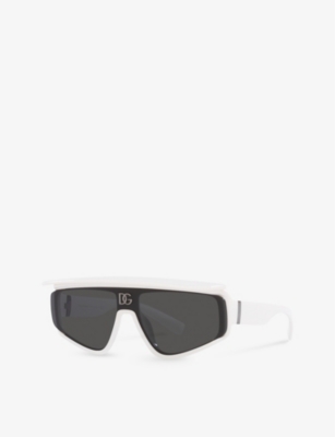 Dolce & Gabbana Dg6177 Rectangle-frame Nylon Sunglasses In White